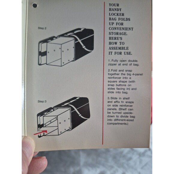 Vintage Time Magazine Locker Bag Red Excellent Condition Original Tag And Strap - Picture 10 of 16